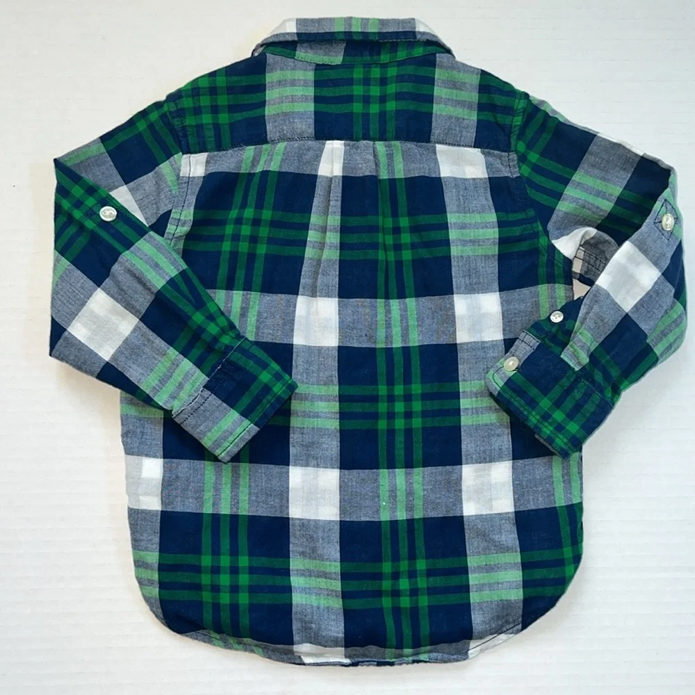 babyGAP Double-Weave Convertible Plaid Shirt - 3